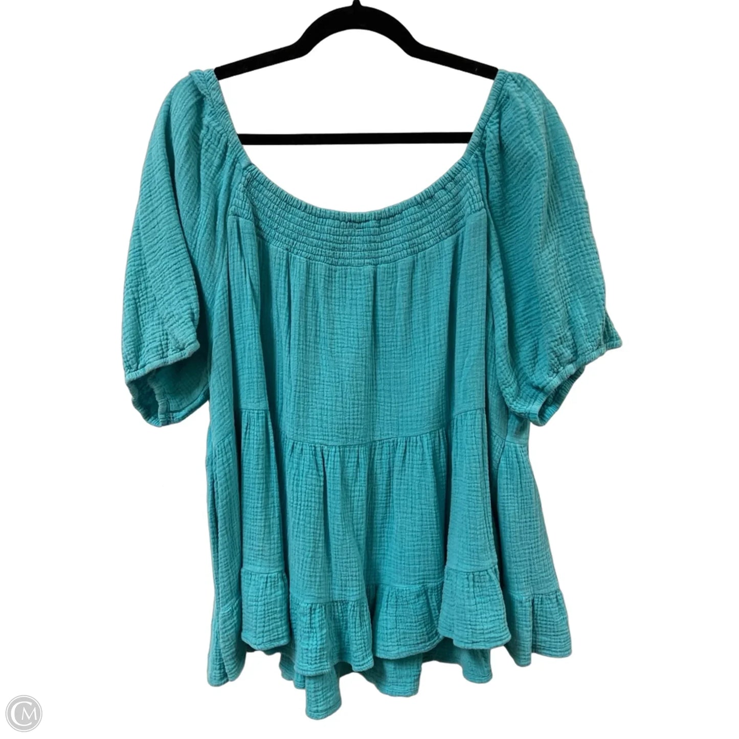 Top Short Sleeve By Hayden La In Blue, Size: 2x