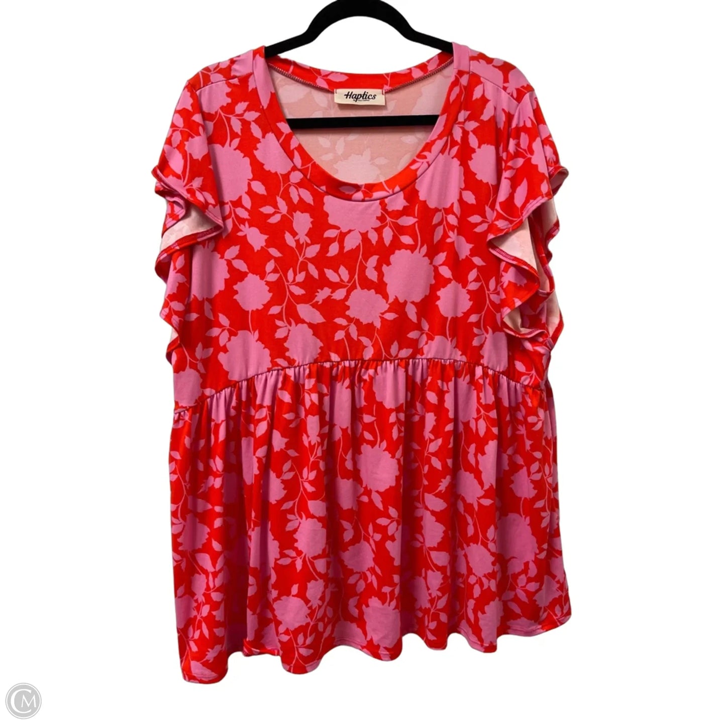 Top Short Sleeve By Haptics In Red, Size: 2x