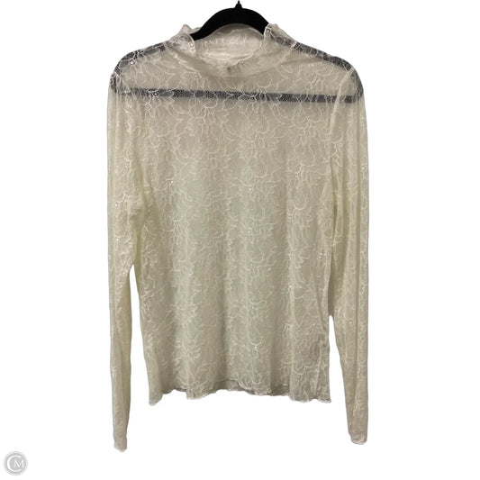 Top Long Sleeve By Anthropologie In Cream, Size: L