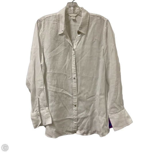 Blouse Long Sleeve By H&m In White, Size: L