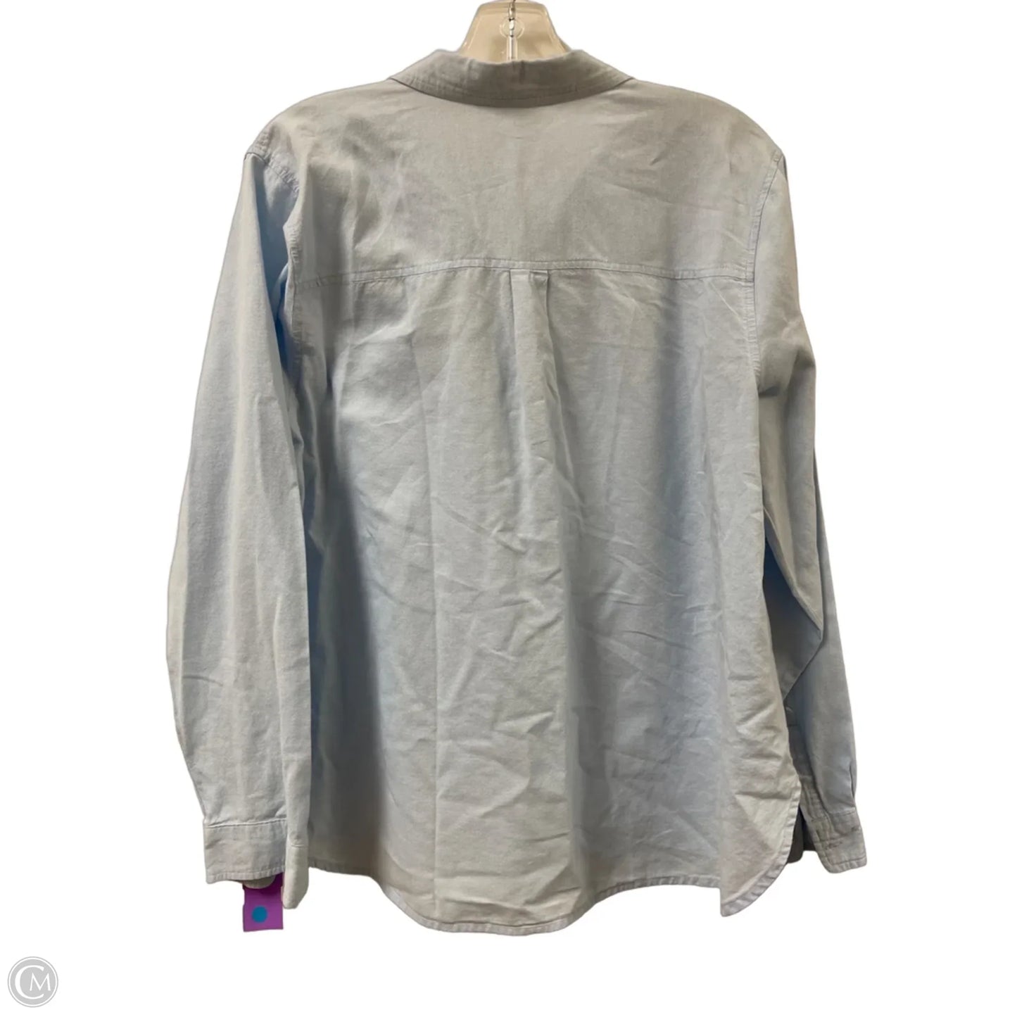 Blouse Long Sleeve By Old Navy In Blue, Size: Xl