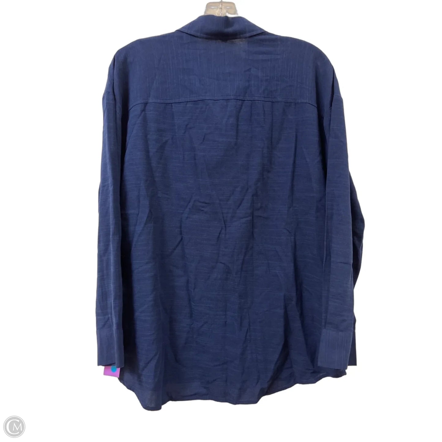 Blouse Long Sleeve By Clothes Mentor In Navy, Size: M