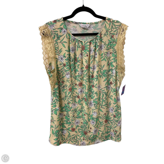 Top Short Sleeve By Liz Claiborne In Yellow, Size: L