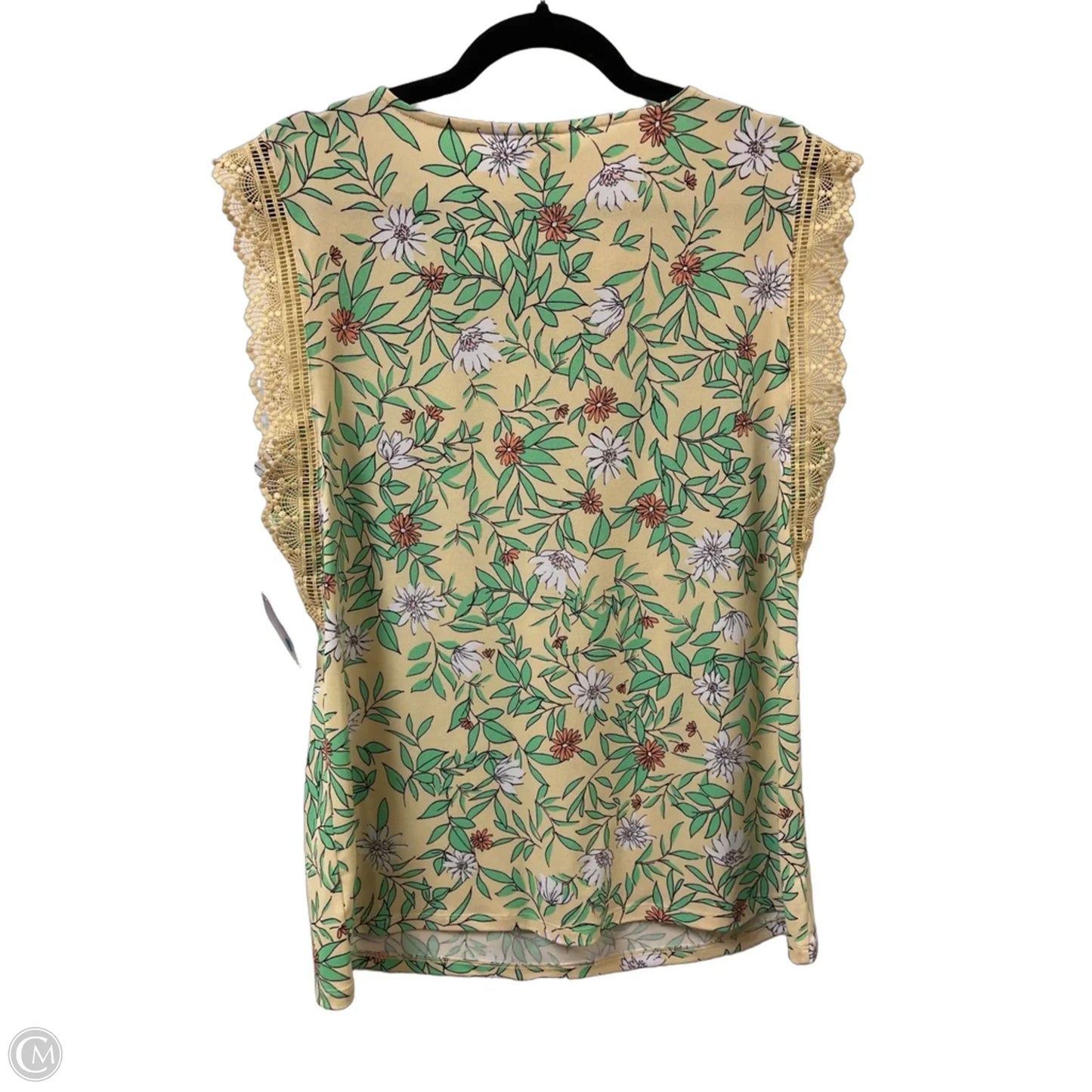 Top Short Sleeve By Liz Claiborne In Yellow, Size: L