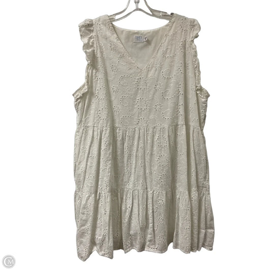 Dress Casual Midi By Time And Tru In White, Size: 1x