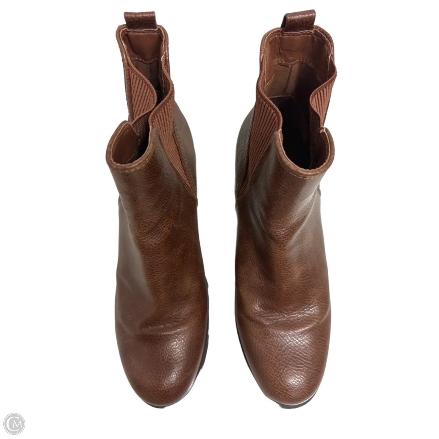 Boots Ankle Heels By Mia In Brown, Size: 9.5