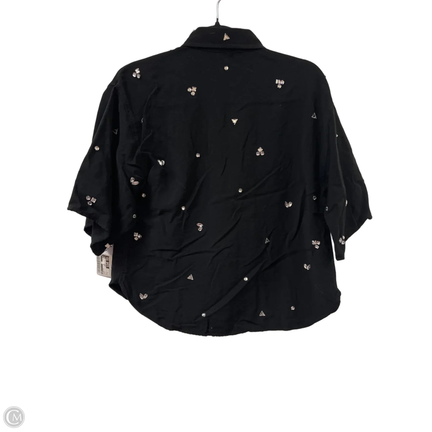 Blouse Short Sleeve By Loft In Black, Size: S