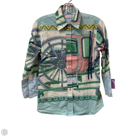 Blouse Long Sleeve By Clothes Mentor In Blue & Green, Size: S