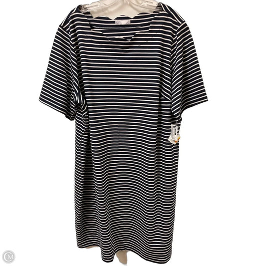 Dress Casual Midi By Croft And Barrow In Navy, Size: 2x