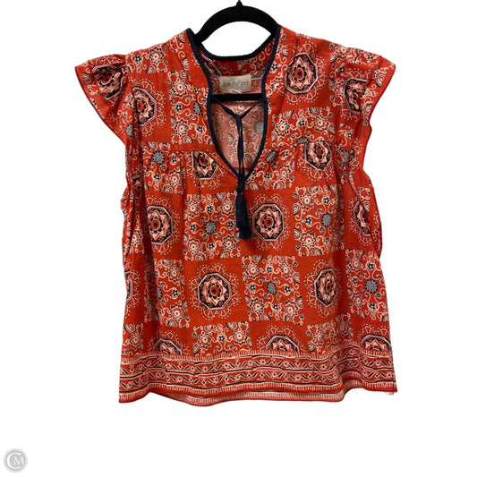Top Short Sleeve By Jun & Ivy In Orange, Size: L