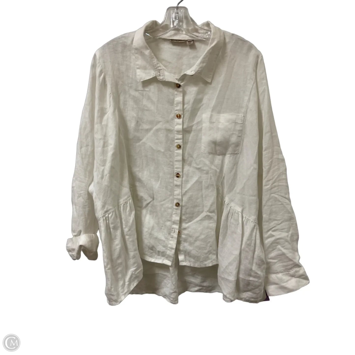 Blouse Long Sleeve By Holding Horses In White, Size: L