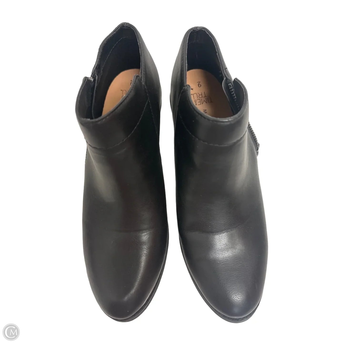 Boots Ankle Heels By Time And Tru In Black, Size: 9
