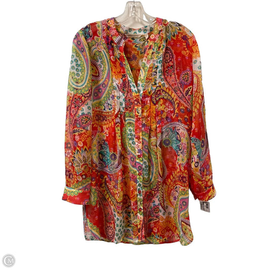 Tunic Long Sleeve By Soft Surroundings In Multi-colored, Size: M