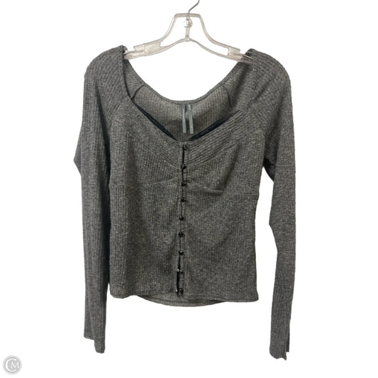 Top Long Sleeve By Anthropologie In Grey, Size: M