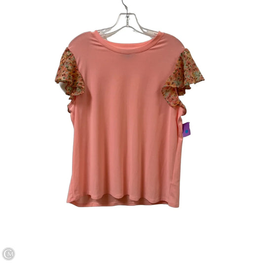 Top Short Sleeve By Cece In Coral, Size: Xl