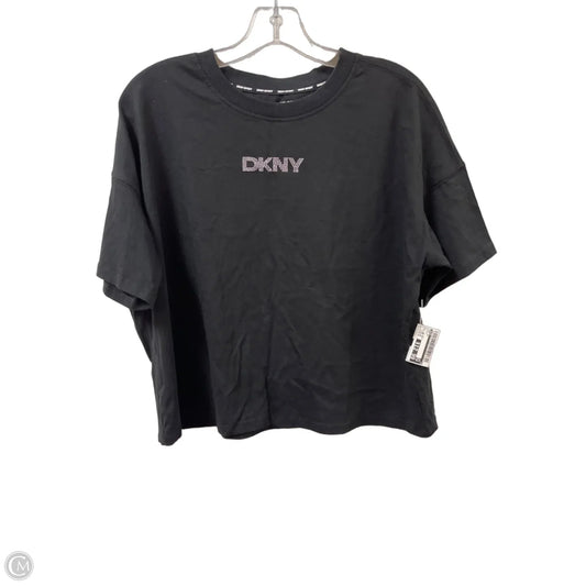 Top Short Sleeve By Dkny In Black, Size: L