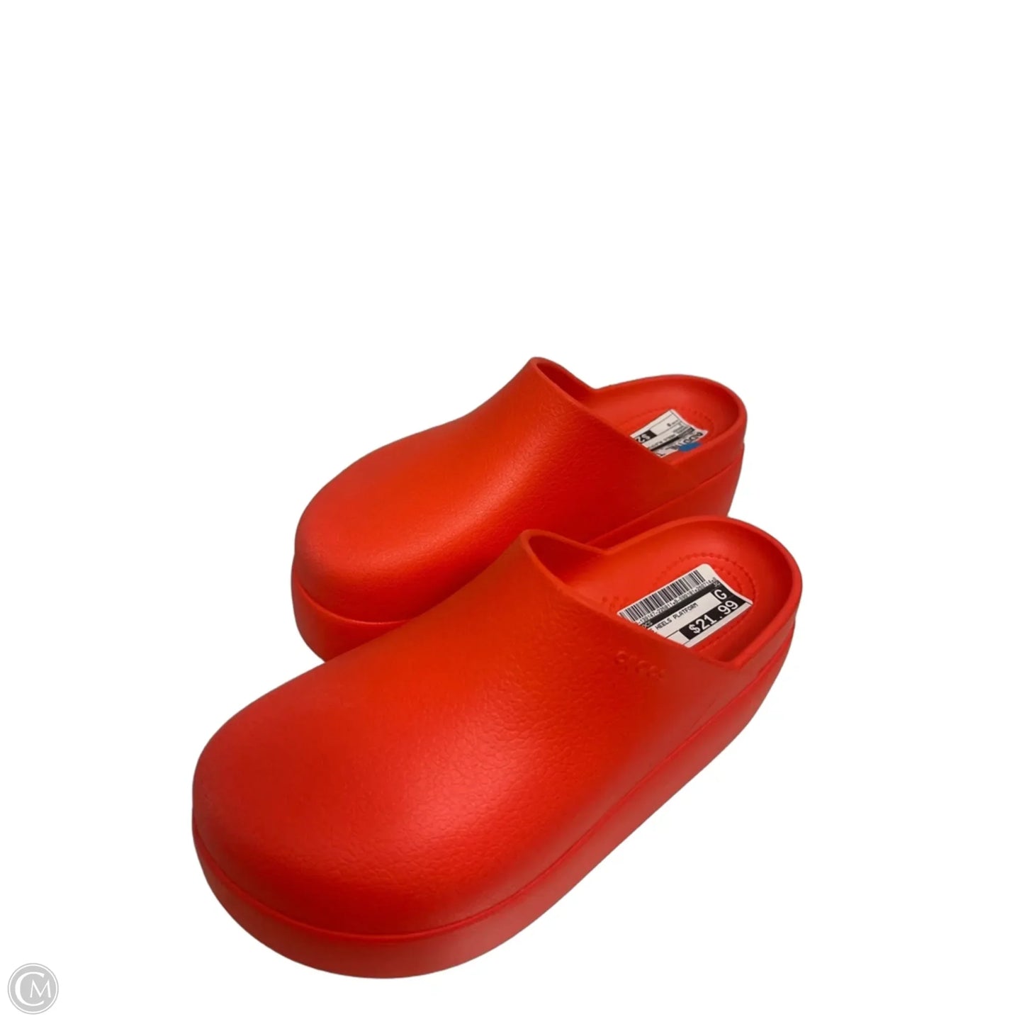 Shoes Heels Platform By Crocs In Orange, Size: 9