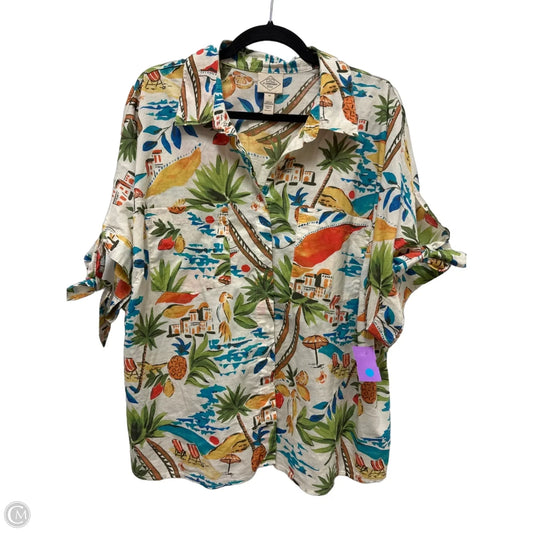 Blouse Short Sleeve By St Johns Bay In Multi-colored, Size: 1x