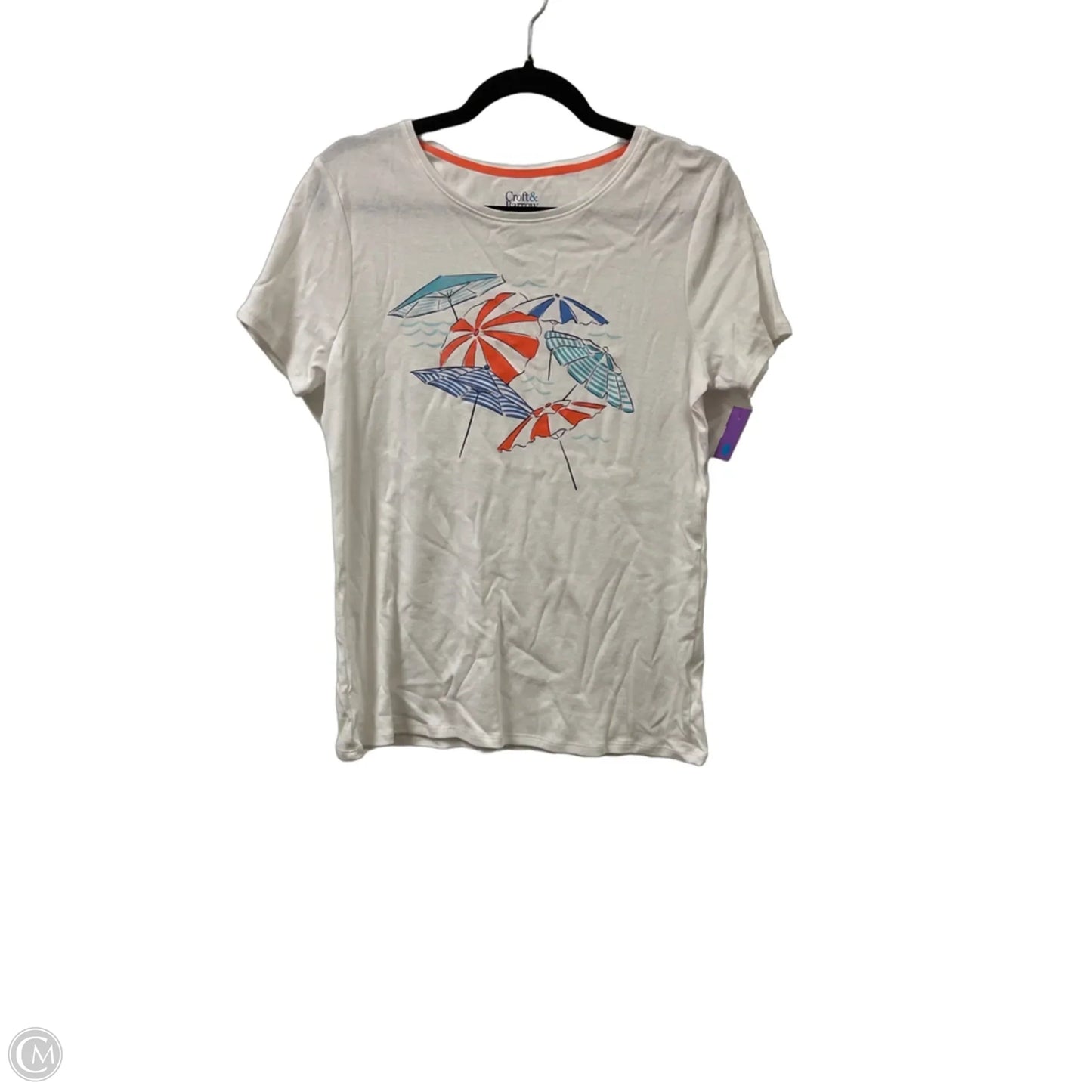Top Short Sleeve By Croft And Barrow In White, Size: S