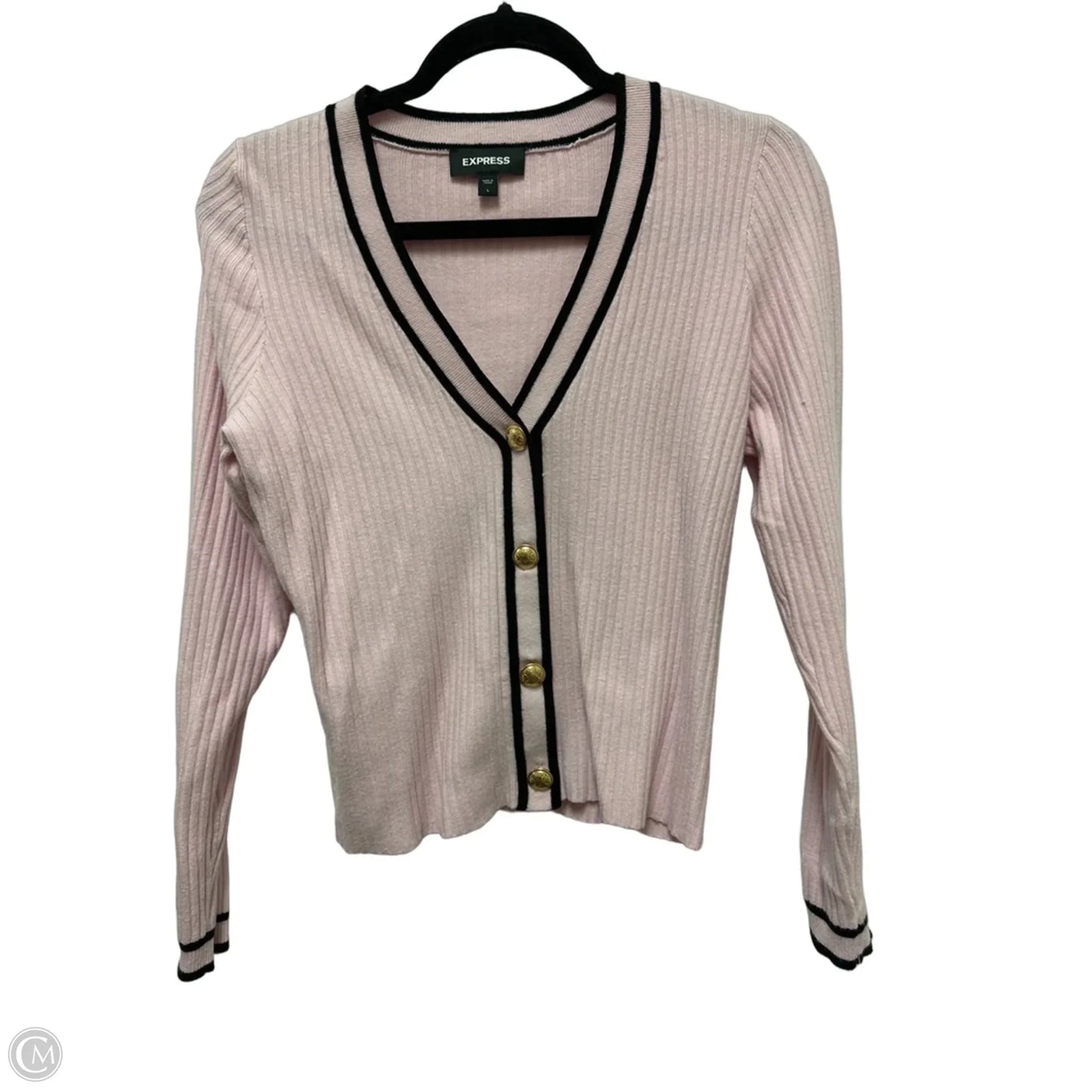Sweater Cardigan By Express In Pink, Size: L