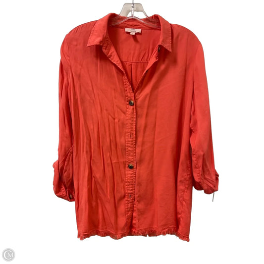 Blouse Long Sleeve By Como Vintage In Orange, Size: S