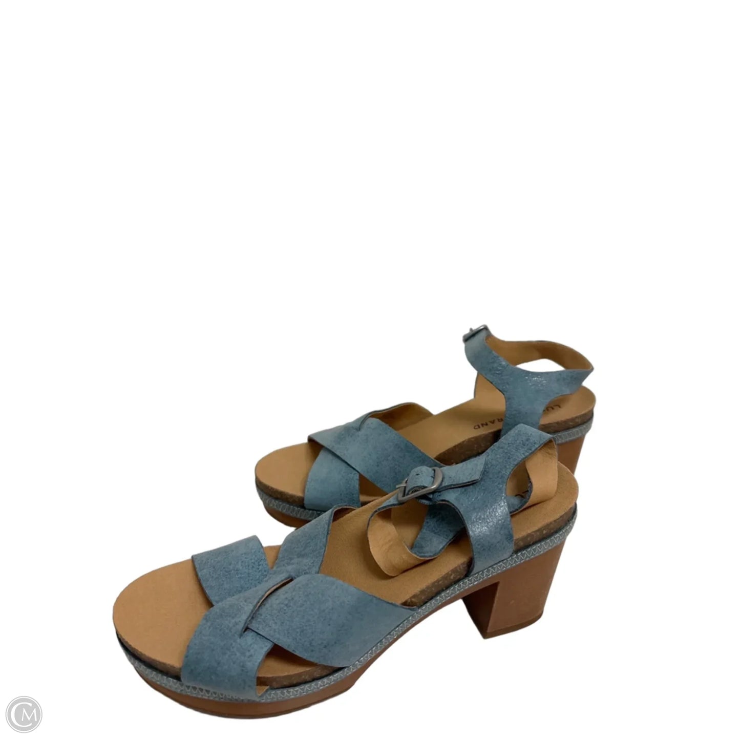 Sandals Heels Block By Lucky Brand In Blue, Size: 8