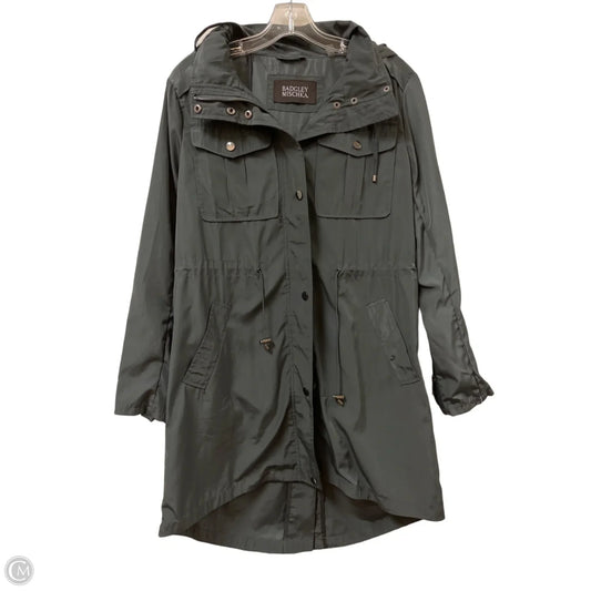 Jacket Windbreaker By Badgley Mischka In Grey, Size: S