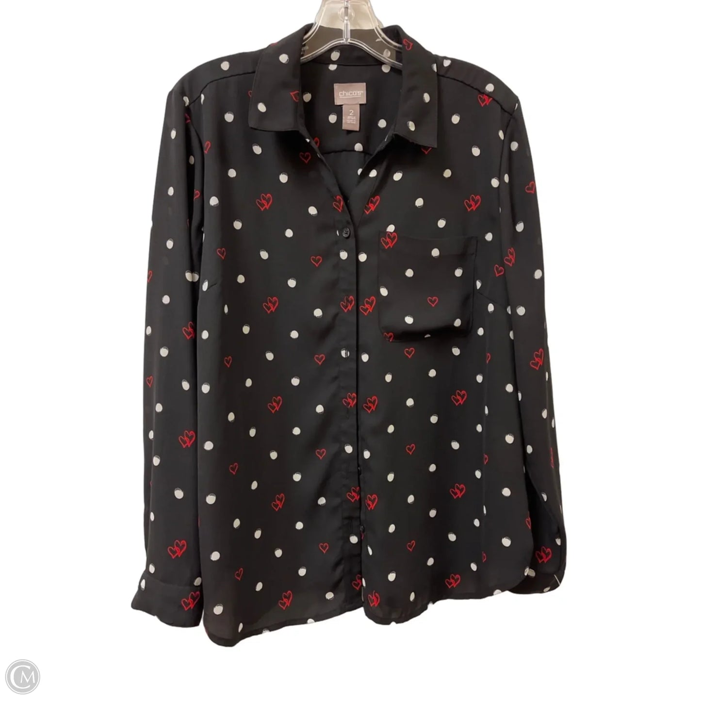 Blouse Long Sleeve By Chicos In Blue, Size: L