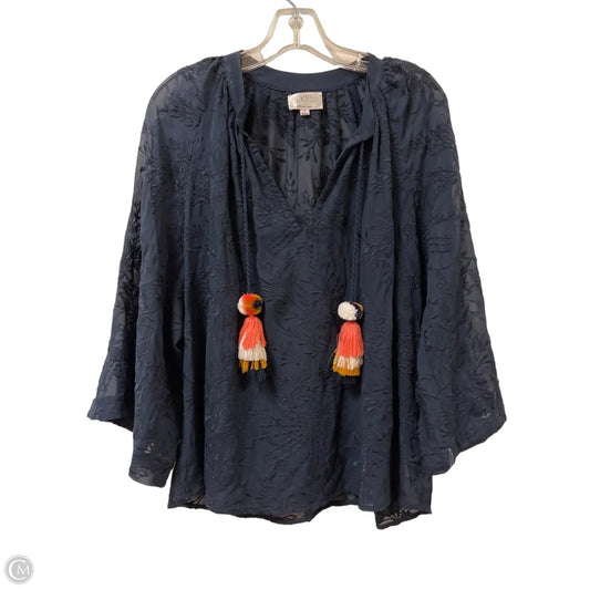 Top Long Sleeve By Cmb In Blue, Size: S