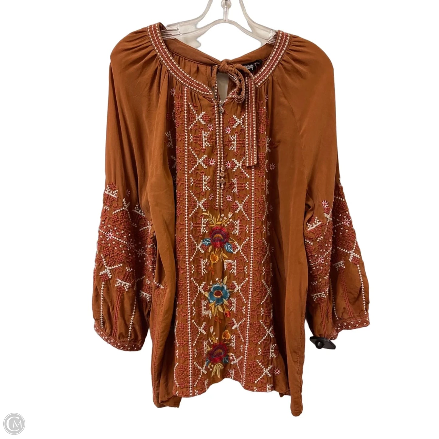 Top Long Sleeve Designer By Johnny Was In Orange, Size: Xl