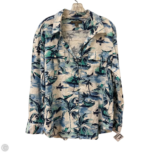 Blouse Long Sleeve By Tommy Bahama In Camouflage Print, Size: L