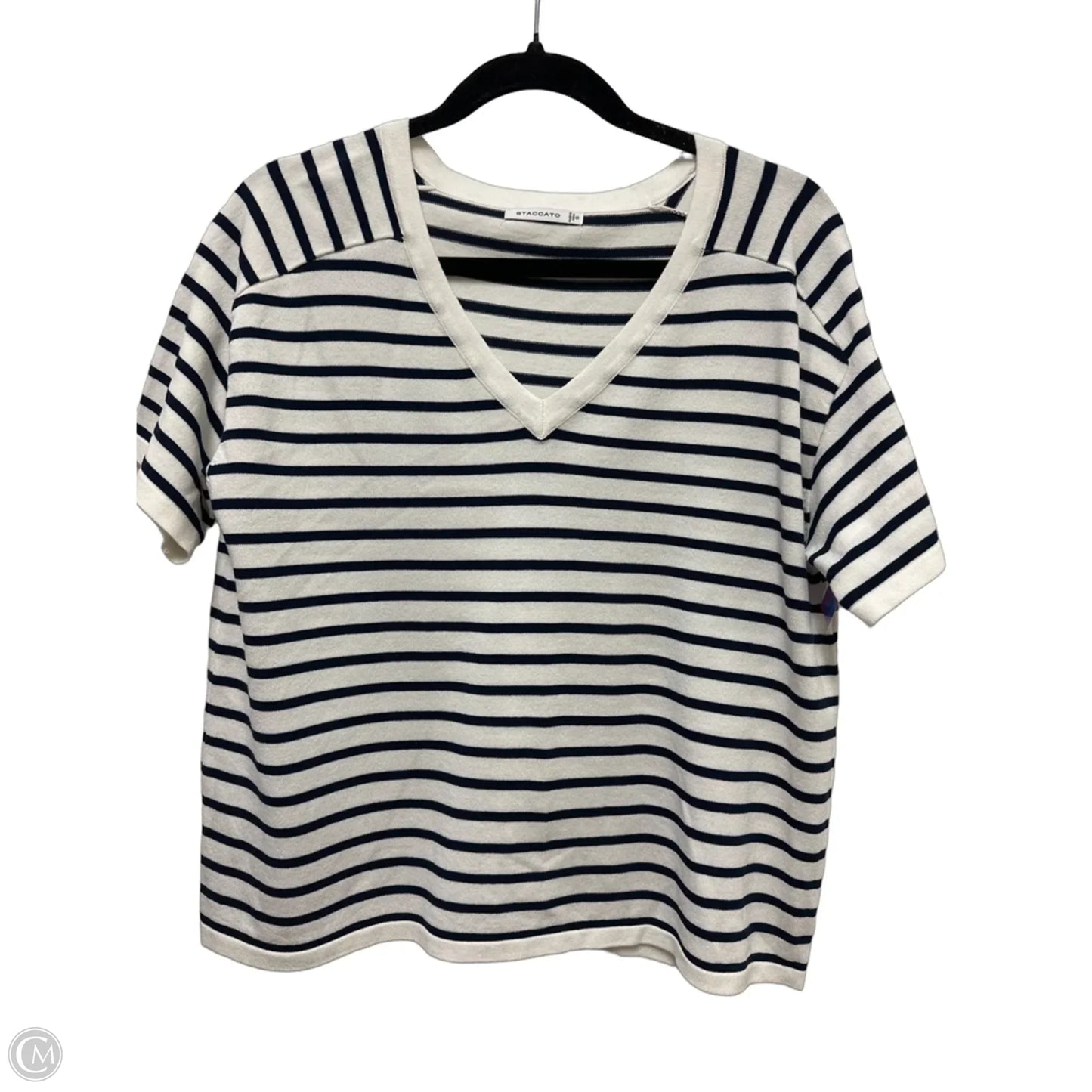 Top Short Sleeve By Staccato In Navy, Size: S
