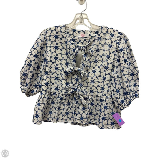 Blouse Short Sleeve By Buddy Love In Blue, Size: S