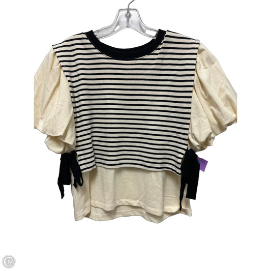 Top Short Sleeve By Entro In Black & Cream, Size: M