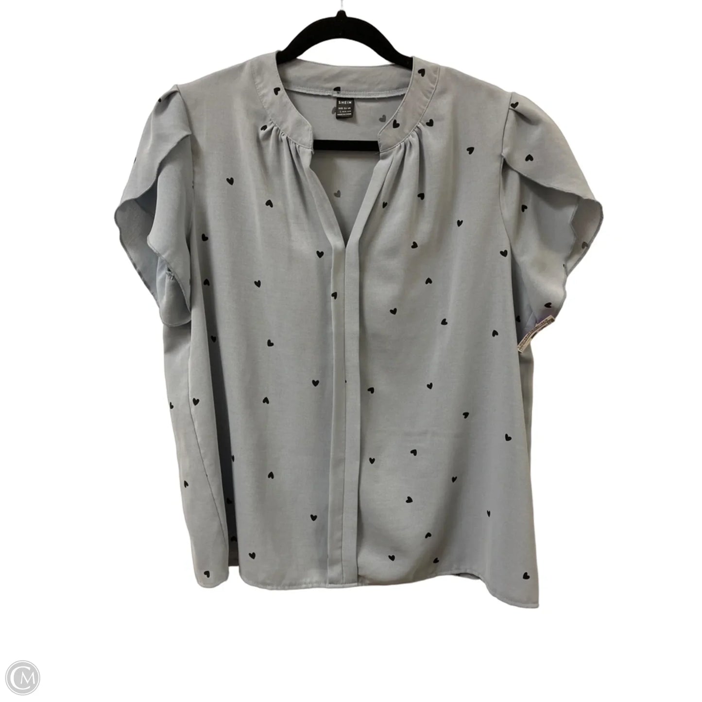 Top Short Sleeve By Shein In Blue, Size: L