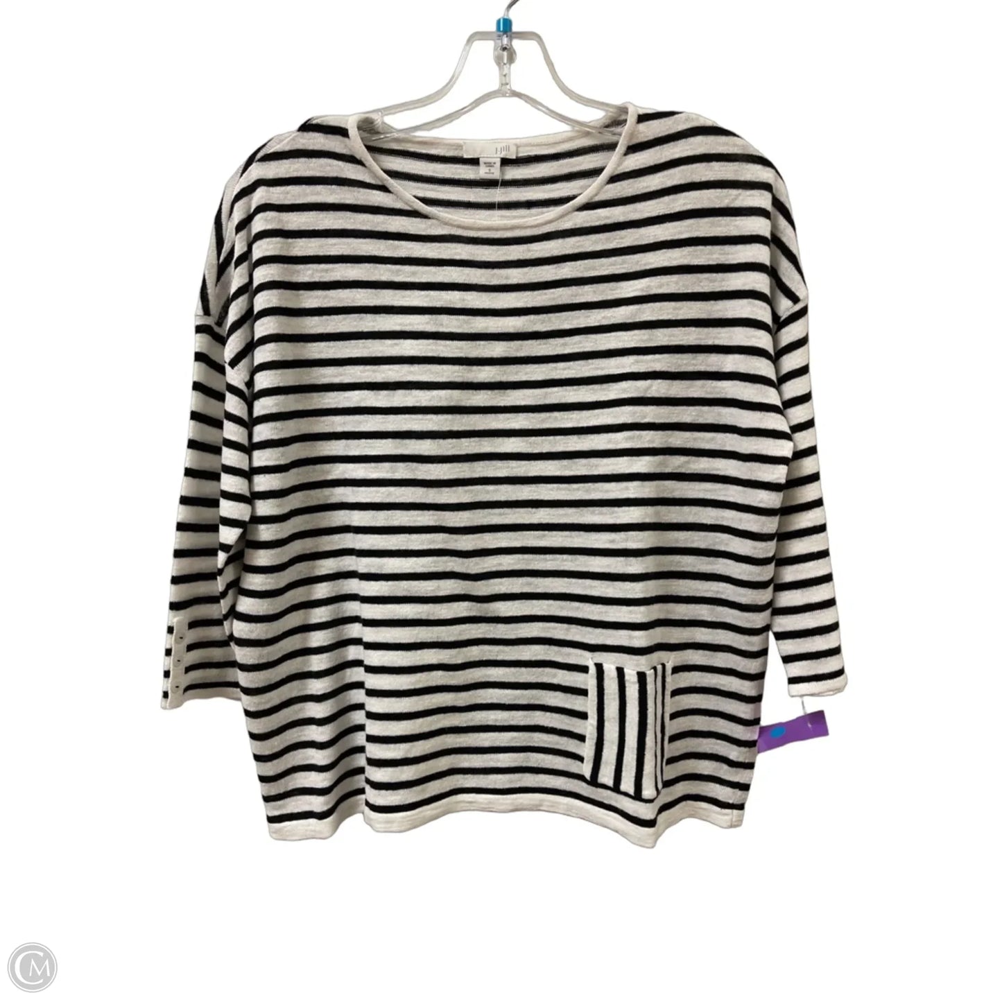 Top Long Sleeve By J. Jill In Black & White, Size: Sp