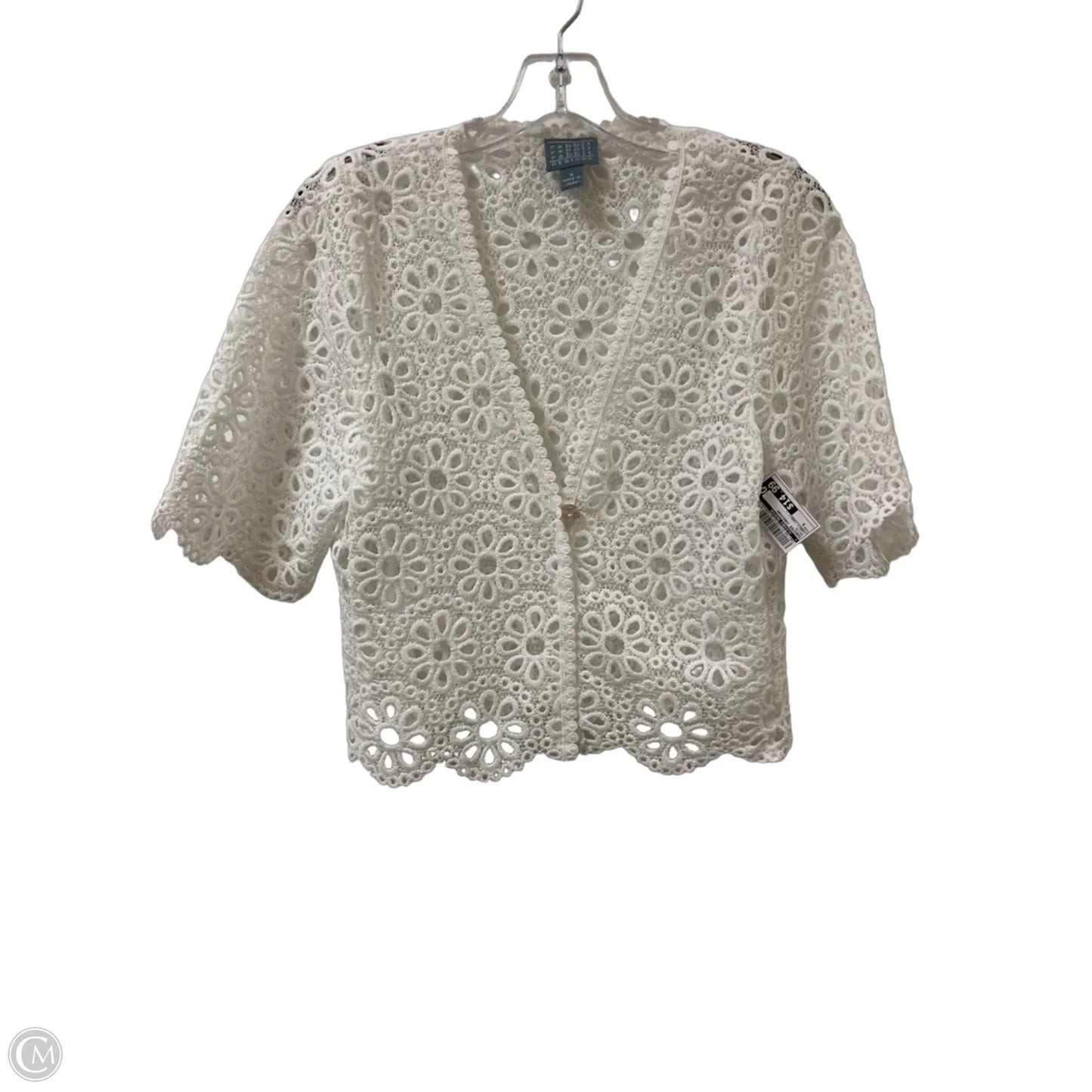 Sweater Cardigan By Clothes Mentor In White, Size: S