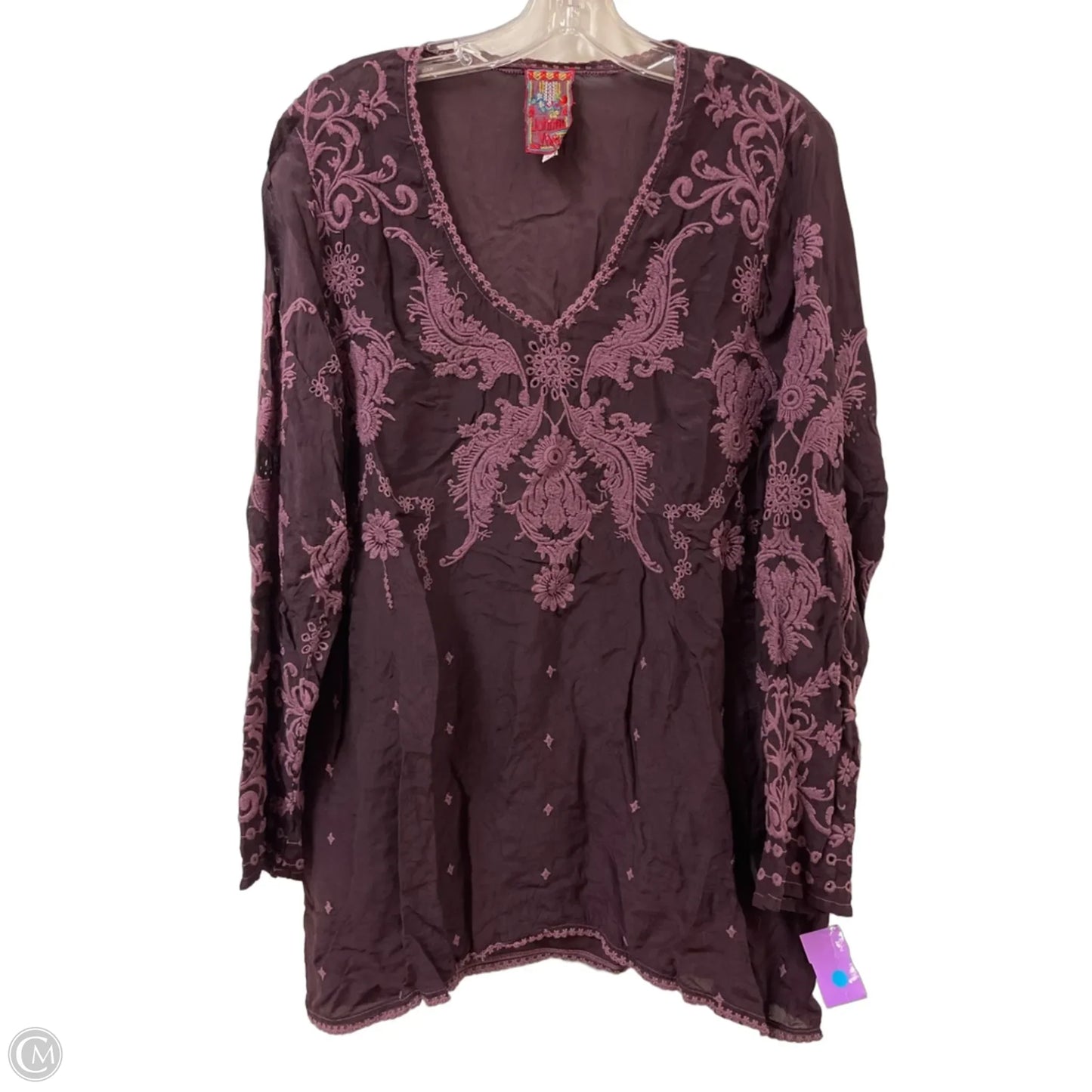 Tunic Designer By Johnny Was In Purple, Size: M