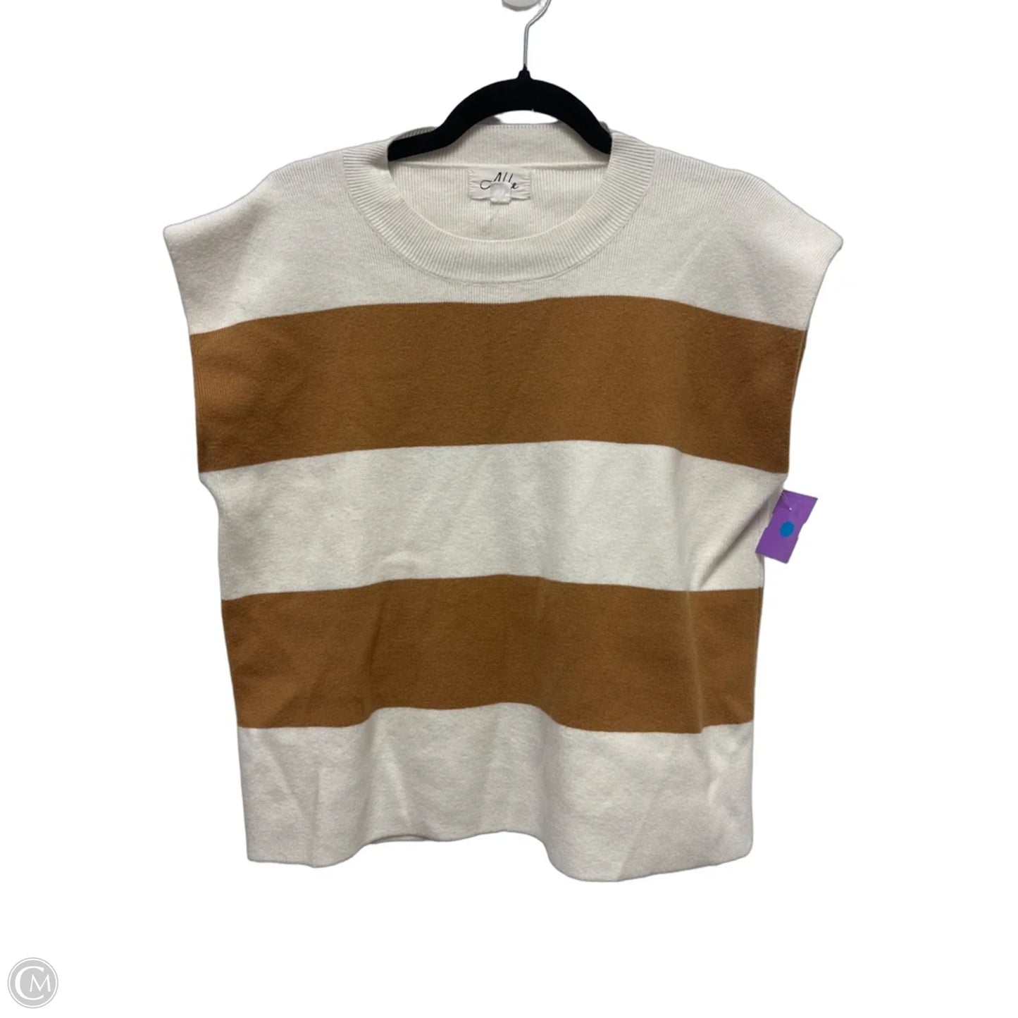 Sweater Short Sleeve By Able In Tan, Size: M
