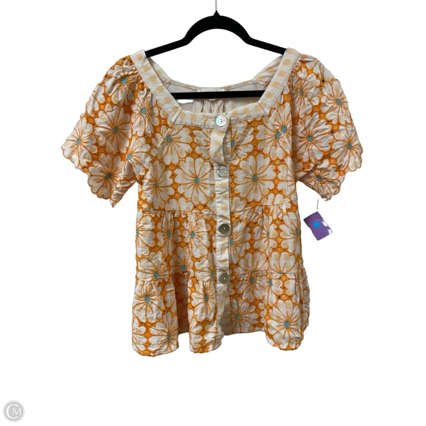 Blouse Short Sleeve By Grand And Greene In Floral Print, Size: M