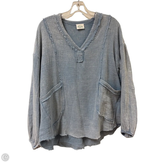 Top Long Sleeve By New In In Blue, Size: S