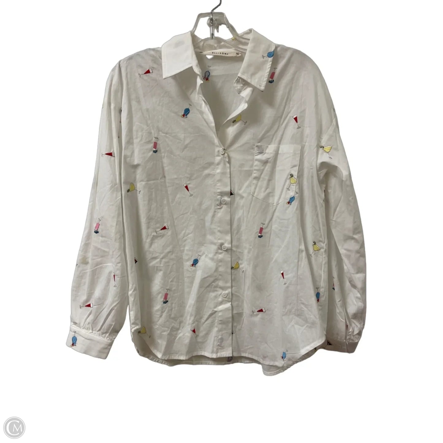 Blouse Long Sleeve By Ellison In White, Size: S
