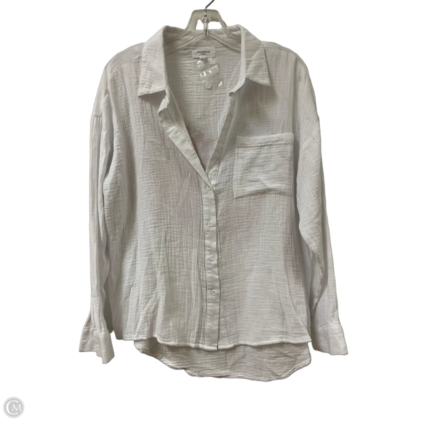Blouse Long Sleeve By Anniewear In White, Size: S