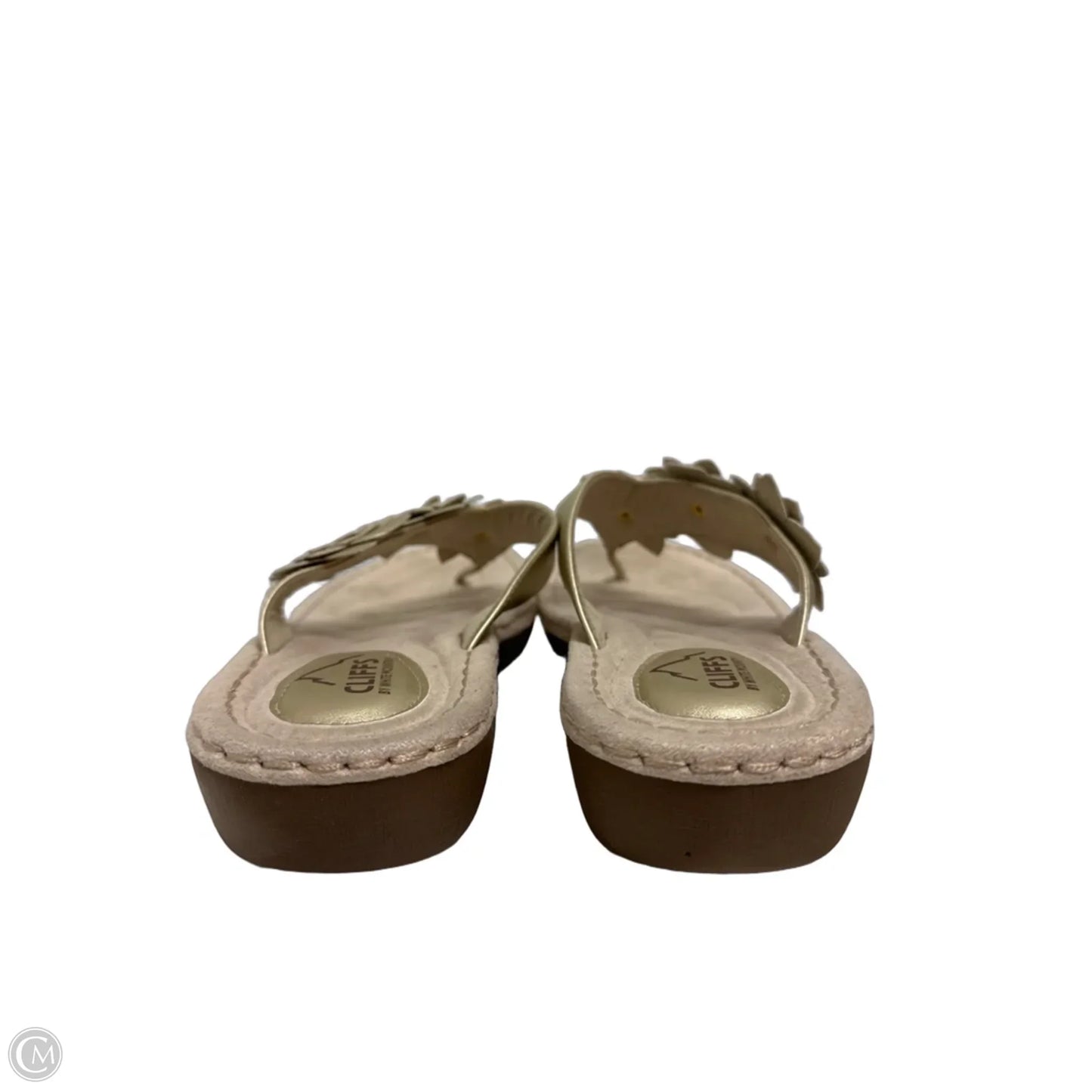 Sandals Flip Flops By Cliffs By White Mountain In Gold, Size: 10