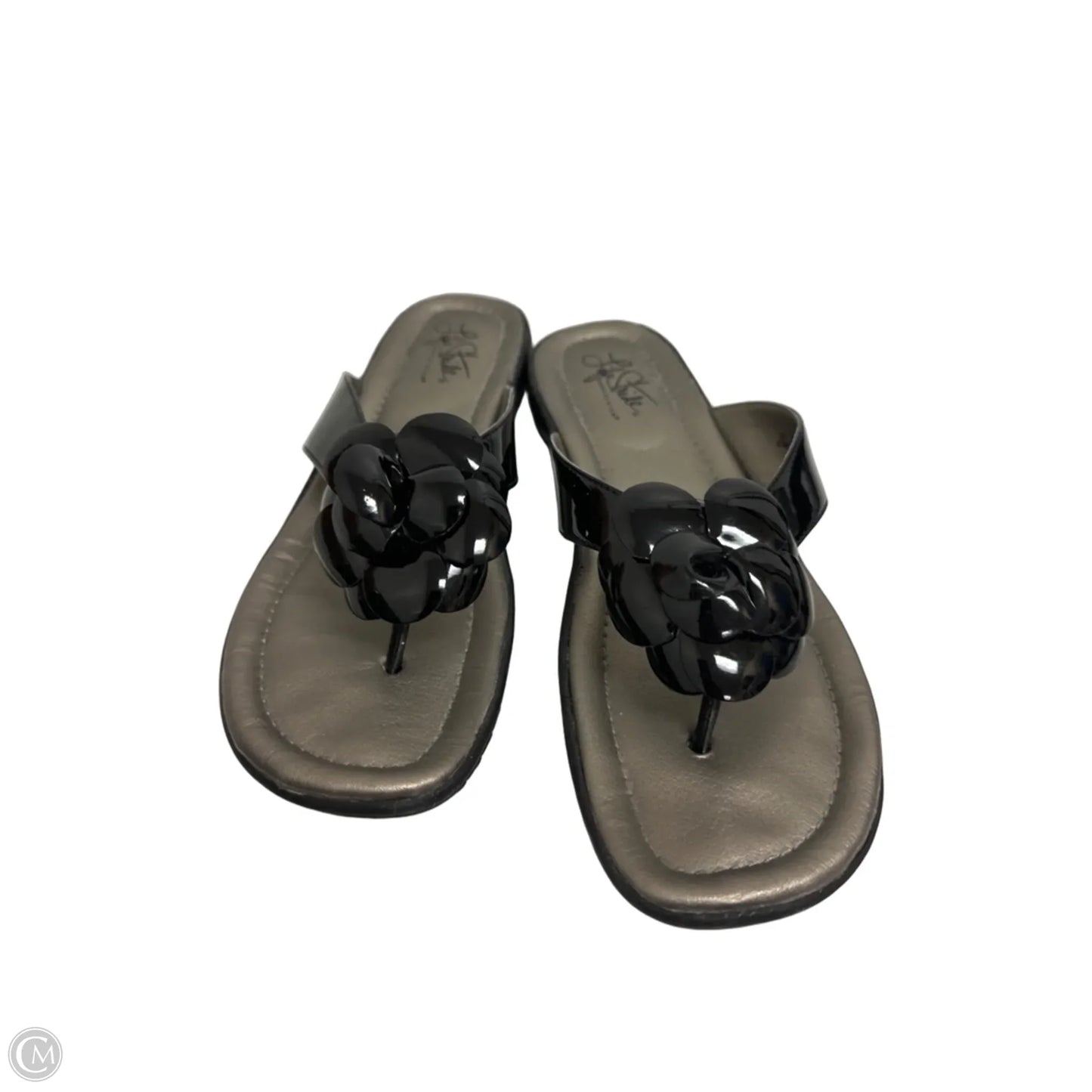 Sandals Flip Flops By Life Stride In Black, Size: 9.5