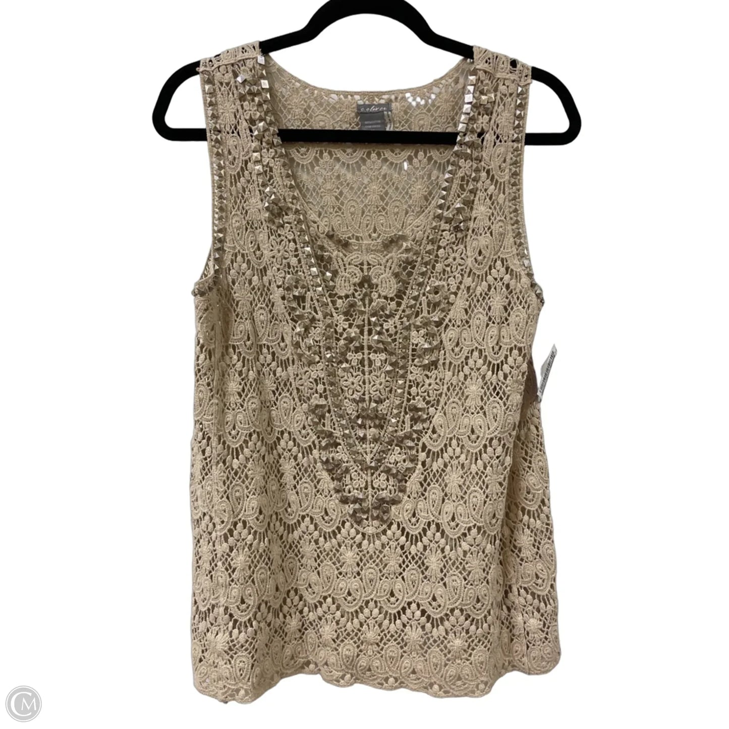 Top Sleeveless By Clothes Mentor In Cream, Size: Xl
