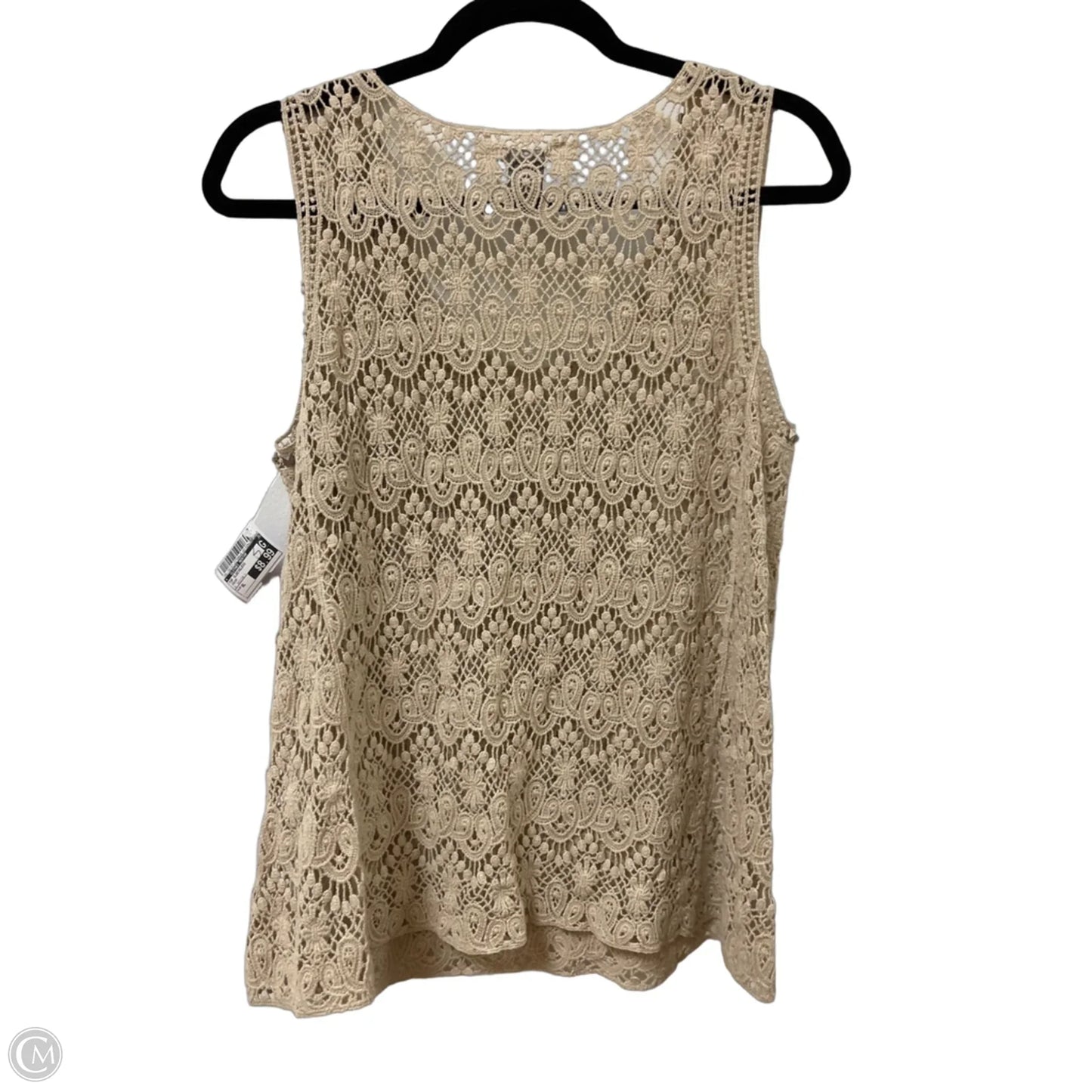Top Sleeveless By Clothes Mentor In Cream, Size: Xl