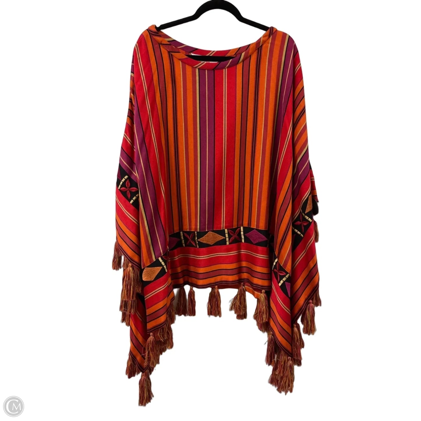 Shawl By Cma In Orange & Red, Size: L