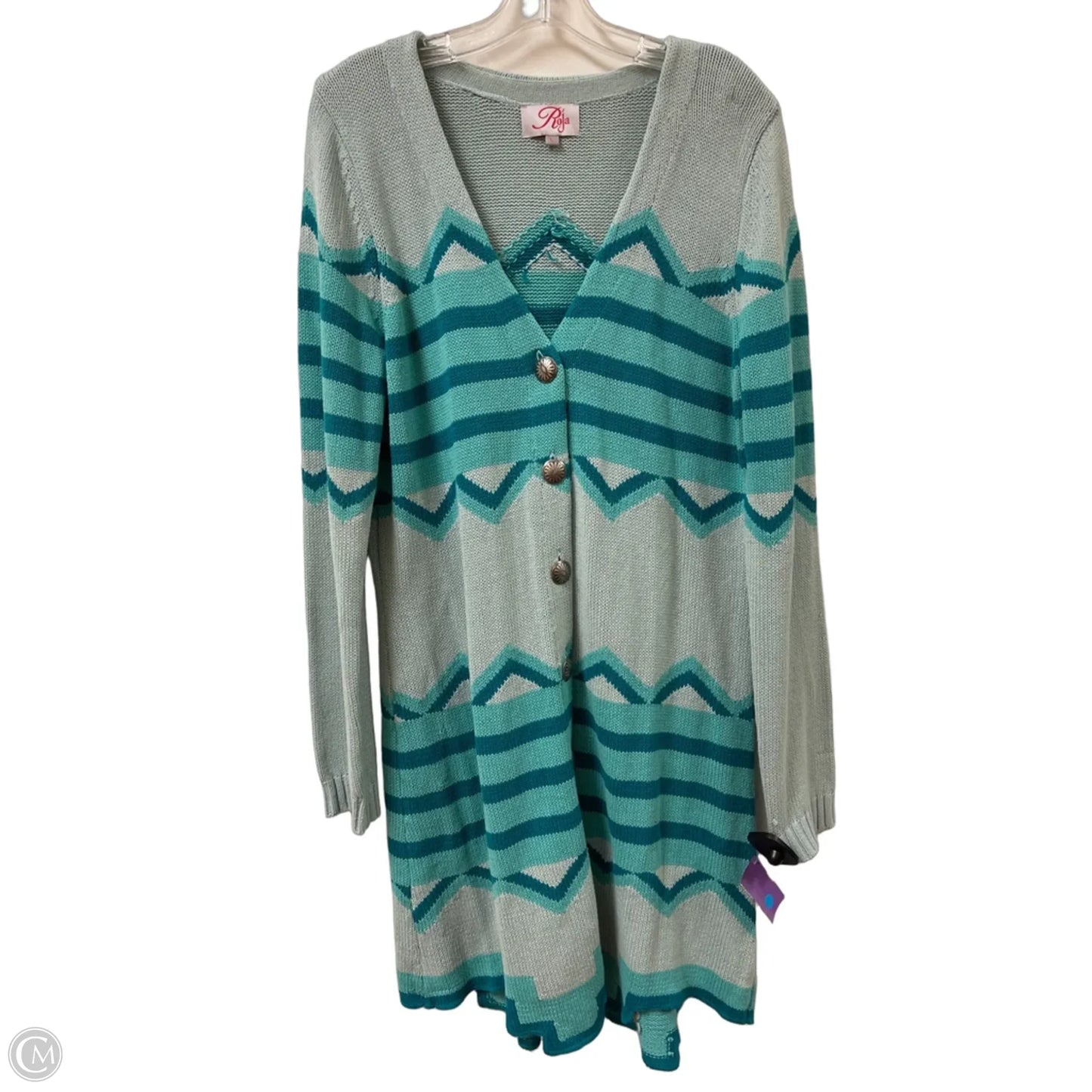Sweater Cardigan By Cma In Blue, Size: L