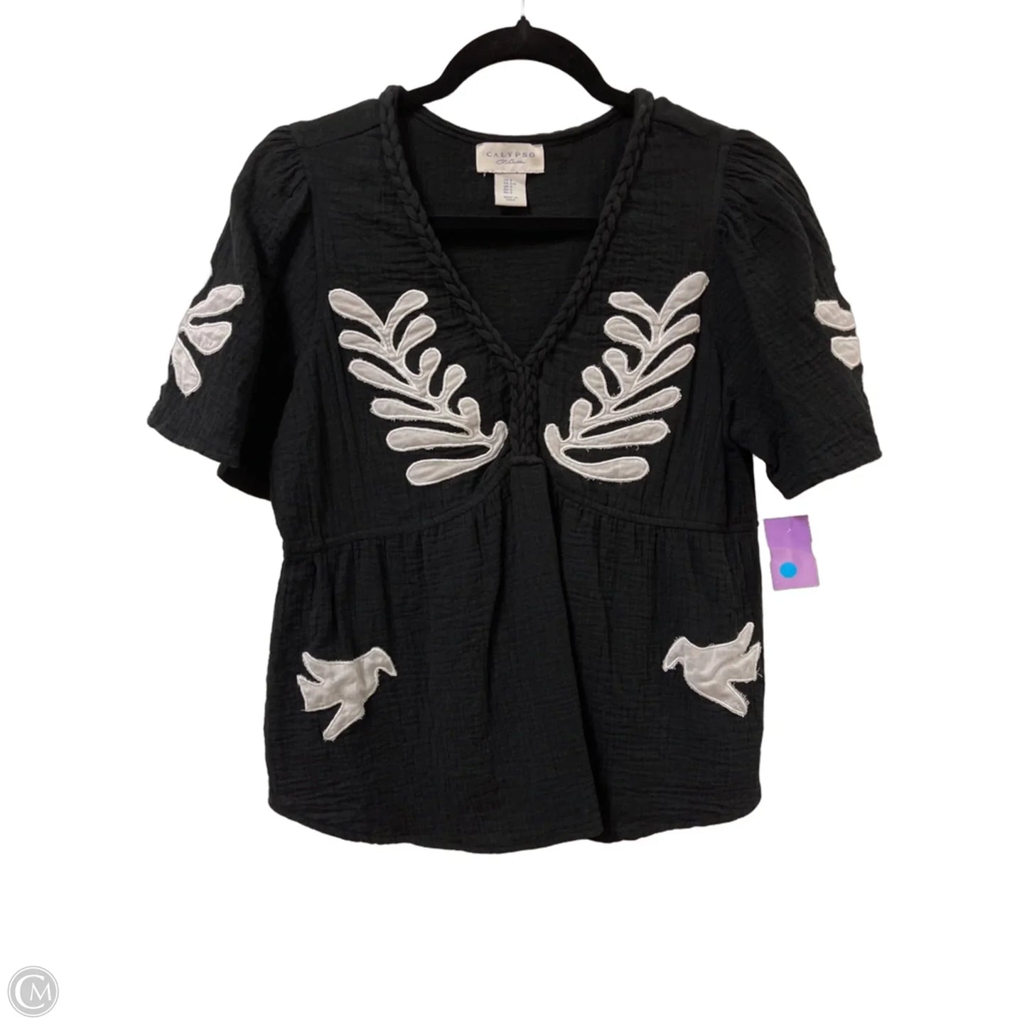 Top Short Sleeve By Calypso St Barth In Black, Size: S
